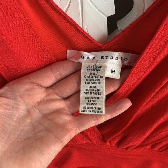 🆕Max Studio BodyCon Ruffle Red Dress - Picture 8 of 9